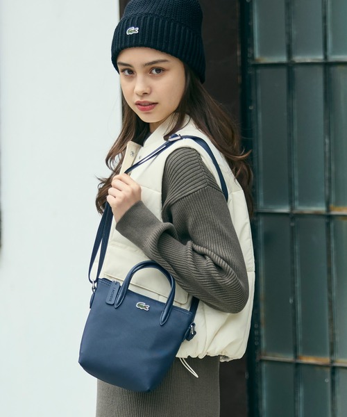 LACOSTE（ラコステ）の「『L.12.12』CONCEPT 2WAYミニトート（トートバッグ・レディース・サンドベージュ/ダークネイビー/ブラック・FREE）」の3枚目の写真