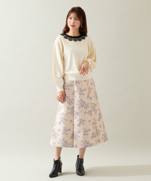Rose Tiara（ローズティアラ）の「スズランジャカードフレアスカート（スカート・レディース・ブラウン/ベージュ・46/42/38）」の7枚目の写真