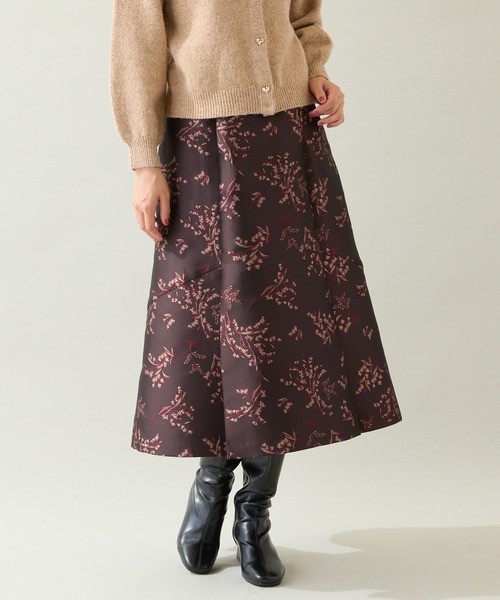 Rose Tiara（ローズティアラ）の「スズランジャカードフレアスカート（スカート・レディース・ブラウン/ベージュ・46/42/38）」の9枚目の写真