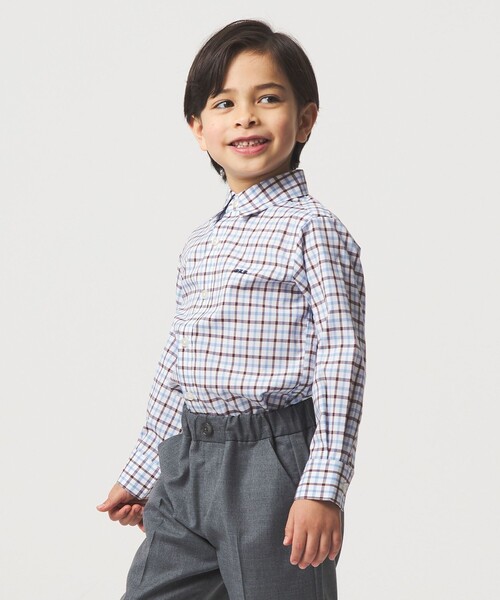 チェックシャツ / キッズ 110cm-130cm（シャツ/ブラウス）｜green