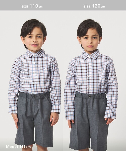 チェックシャツ / キッズ 110cm-130cm（シャツ/ブラウス）｜green