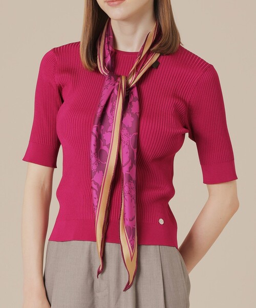 MACKINTOSH LONDON（マッキントッシュ ロンドン）の「【婦人画報11月号掲載】【Diamond Shape Scarf/ダイヤモンドシェイプスカーフ】バイブリーダイヤモンドシェイプスカーフ（マフラー・レディース・グリーン/パープル系その他4/オレンジ・FREE）」の3枚目の写真