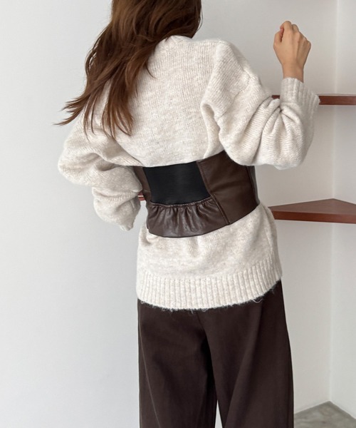 CANAL JEAN（キャナルジーン）の「diggity　合皮ビスチェ（ベスト・レディース・ブラウン・ONE SIZE）」の7枚目の写真