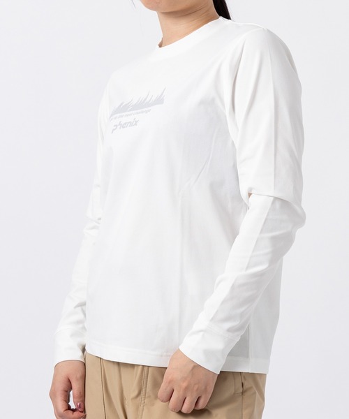 phenix outdoor(フェニックスアウトドア)の「phenix outdoor(フェニックスアウトドア)フロントロゴ ベーシック ロングスリーブTシャツ(Tシャツ/カットソー・レディース・オフホワイト/ライラック/ブラウン・S/M/L/XL)」の12枚目の写真