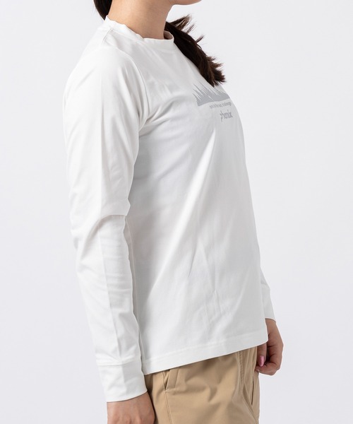 phenix outdoor(フェニックスアウトドア)の「phenix outdoor(フェニックスアウトドア)フロントロゴ ベーシック ロングスリーブTシャツ(Tシャツ/カットソー・レディース・オフホワイト/ライラック/ブラウン・S/M/L/XL)」の9枚目の写真