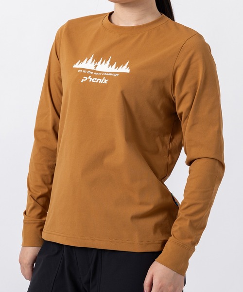phenix outdoor(フェニックスアウトドア)の「phenix outdoor(フェニックスアウトドア)フロントロゴ ベーシック ロングスリーブTシャツ(Tシャツ/カットソー・レディース・オフホワイト/ライラック/ブラウン・S/M/L/XL)」の15枚目の写真