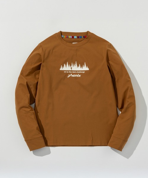 phenix outdoor(フェニックスアウトドア)の「phenix outdoor(フェニックスアウトドア)フロントロゴ ベーシック ロングスリーブTシャツ(Tシャツ/カットソー・レディース・オフホワイト/ライラック/ブラウン・S/M/L/XL)」の6枚目の写真
