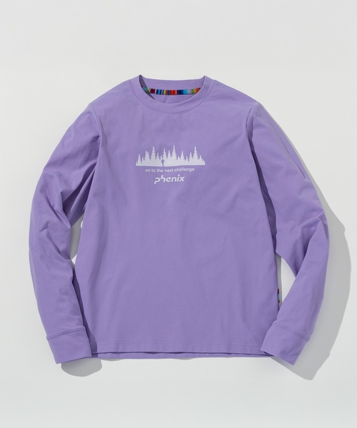 phenix outdoor(フェニックスアウトドア)の「phenix outdoor(フェニックスアウトドア)フロントロゴ ベーシック ロングスリーブTシャツ(Tシャツ/カットソー・レディース・オフホワイト/ライラック/ブラウン・S/M/L/XL)」の5枚目の写真