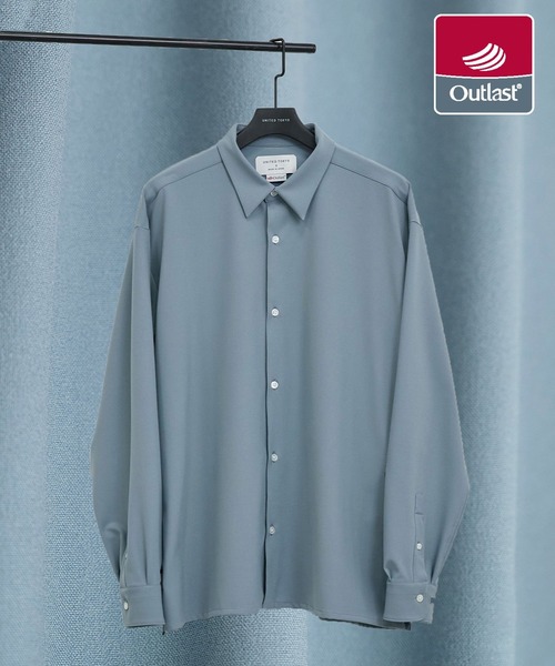 UNITED TOKYO（ユナイテッドトウキョウ）の「アウトラストロングスリーブシャツ　温度調整素材｜ストレッチ｜イージーケア｜冬服｜インナー（シャツ/ブラウス・メンズ・ライトグレー/サックスブルー/チェック/ダークグレー/マルチ/ライトブラウン/グリーン・1/2/3）」の5枚目の写真