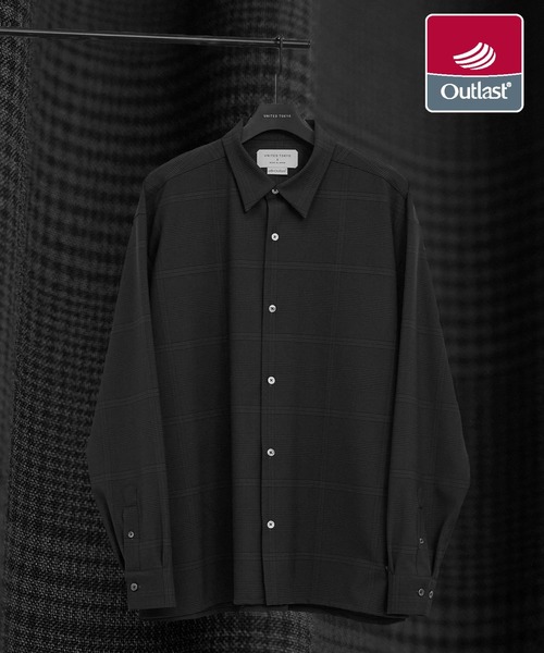 UNITED TOKYO（ユナイテッドトウキョウ）の「アウトラストロングスリーブシャツ　温度調整素材｜ストレッチ｜イージーケア｜冬服｜インナー（シャツ/ブラウス・メンズ・ライトグレー/サックスブルー/チェック/ダークグレー/マルチ/ライトブラウン/グリーン・1/2/3）」の6枚目の写真