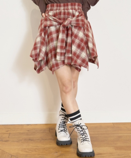 LOVETOXIC(ラブトキシック)の「【LTXC】腰巻き風チェックキュロット(その他パンツ・キッズ・レッド/ネイビー/ブラック・130cm/M:150cm/L:160cm/S:140cm)」の15枚目の写真