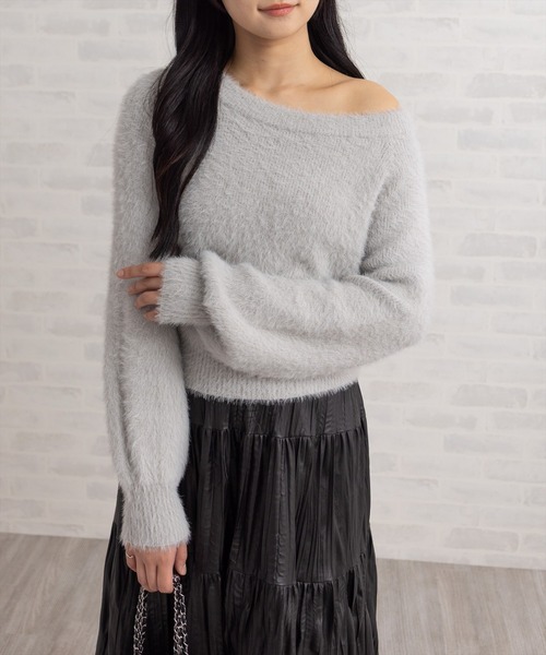 セール】3wayフェザーニットトップス［大人 カジュアル 着回し力抜群