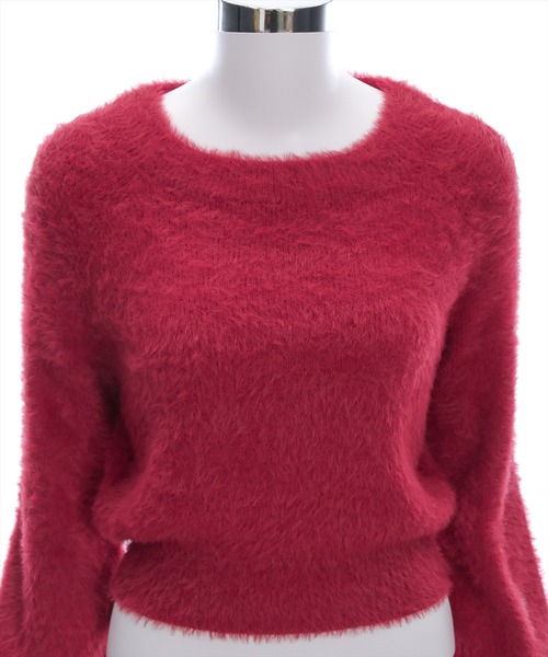 clear（クリア）の「3wayフェザーニットトップス［大人 カジュアル 着回し力抜群］（ニット/セーター・レディース・ブラウン/ライトグレー/ピンク/チャコールグレー/ボルドー/アイボリー・F）」の21枚目の写真