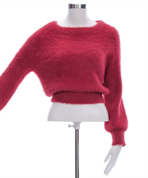 clear（クリア）の「3wayフェザーニットトップス［大人 カジュアル 着回し力抜群］（ニット/セーター・レディース・ブラウン/ライトグレー/ピンク/チャコールグレー/ボルドー/アイボリー・F）」の22枚目の写真