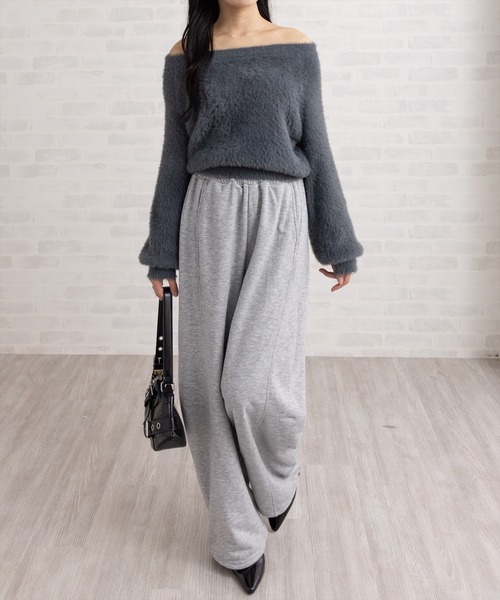 clear（クリア）の「3wayフェザーニットトップス［大人 カジュアル 着回し力抜群］（ニット/セーター・レディース・ブラウン/ライトグレー/ピンク/チャコールグレー/ボルドー/アイボリー・F）」の11枚目の写真