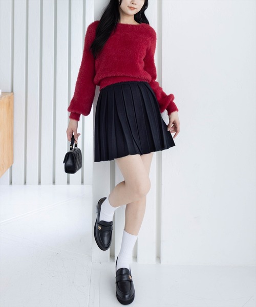 clear（クリア）の「3wayフェザーニットトップス［大人 カジュアル 着回し力抜群］（ニット/セーター・レディース・ブラウン/ライトグレー/ピンク/チャコールグレー/ボルドー/アイボリー・F）」の8枚目の写真