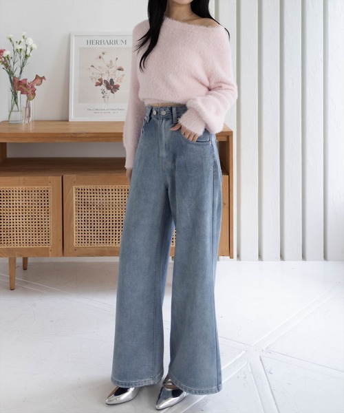 clear（クリア）の「3wayフェザーニットトップス［大人 カジュアル 着回し力抜群］（ニット/セーター・レディース・ブラウン/ライトグレー/ピンク/チャコールグレー/ボルドー/アイボリー・F）」の13枚目の写真