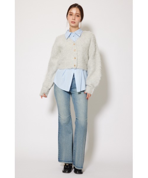 rienda（リエンダ）の「W faceシャギーニットカーディガン 秋服 冬服（カーディガン/ボレロ・レディース・ブルー/ピンク/ライトグレー・FREE）」の13枚目の写真