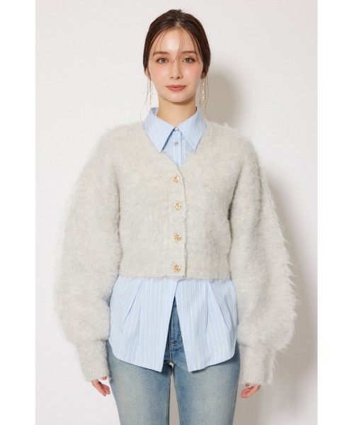 セール】W faceシャギーニットカーディガン 秋服 冬服（カーディガン