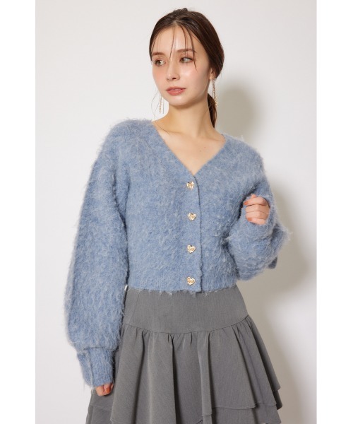 rienda（リエンダ）の「W faceシャギーニットカーディガン 秋服 冬服（カーディガン/ボレロ・レディース・ブルー/ピンク/ライトグレー・FREE）」の17枚目の写真
