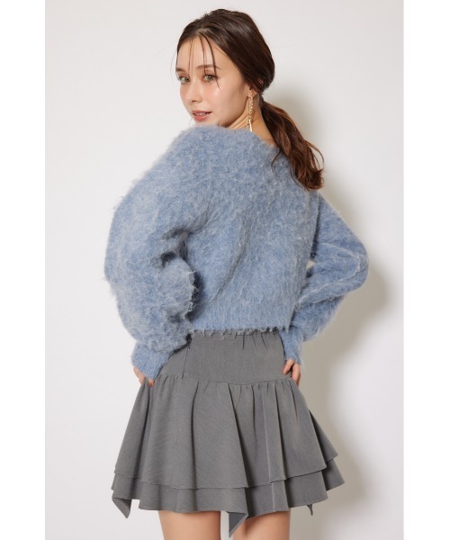 rienda（リエンダ）の「W faceシャギーニットカーディガン 秋服 冬服（カーディガン/ボレロ・レディース・ブルー/ピンク/ライトグレー・FREE）」の18枚目の写真