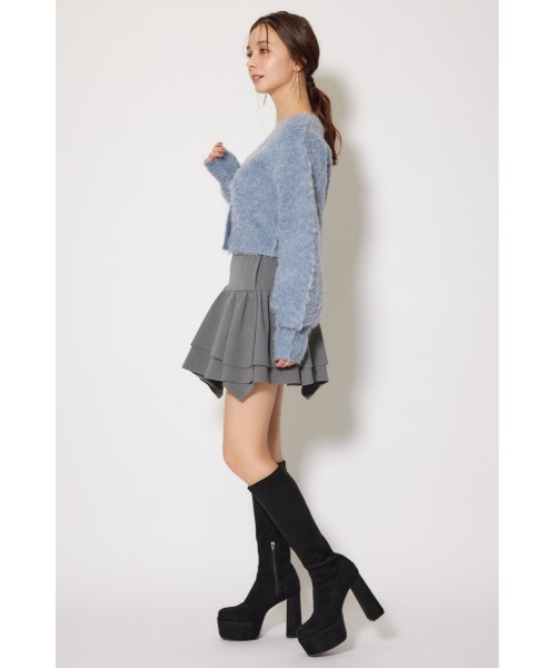 rienda（リエンダ）の「W faceシャギーニットカーディガン 秋服 冬服（カーディガン/ボレロ・レディース・ブルー/ピンク/ライトグレー・FREE）」の20枚目の写真