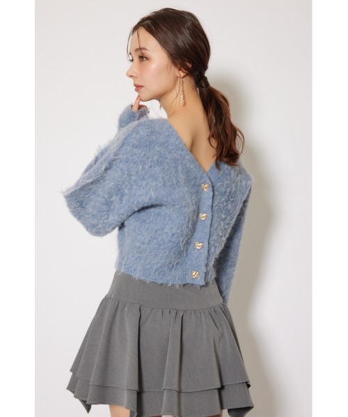 rienda（リエンダ）の「W faceシャギーニットカーディガン 秋服 冬服（カーディガン/ボレロ・レディース・ブルー/ピンク/ライトグレー・FREE）」の22枚目の写真