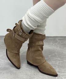 FOLLOWIN（フォロウィン）の「３color /ダブルバックルルーズスエードブーツ（ブーツ）」