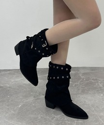 FOLLOWIN | ３color /ダブルバックルルーズスエードブーツ(ブーツ)