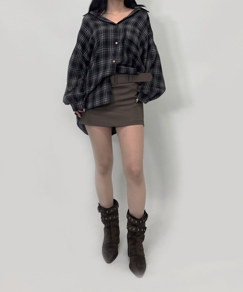 FOLLOWIN（フォロウィン）の「３color /ダブルバックルルーズスエードブーツ（ブーツ・レディース・ブラウン/ベージュ/ブラック・SMALL/MEDIUM/LARGE）」の6枚目の写真