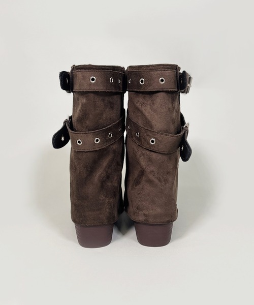 FOLLOWIN（フォロウィン）の「３color /ダブルバックルルーズスエードブーツ（ブーツ・レディース・ブラウン/ベージュ/ブラック・SMALL/MEDIUM/LARGE）」の9枚目の写真