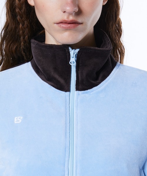 DOUBLE STANDARD CLOTHING(ダブルスタンダードクロージング)の「パシフィックヘビーベロアトラックジャケット(ブルゾン・レディース・サックスブルー/ベージュ×ブラック・38/36)」の6枚目の写真