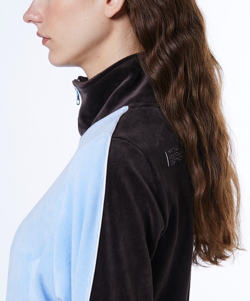 DOUBLE STANDARD CLOTHING(ダブルスタンダードクロージング)の「パシフィックヘビーベロアトラックジャケット(ブルゾン・レディース・サックスブルー/ベージュ×ブラック・38/36)」の8枚目の写真