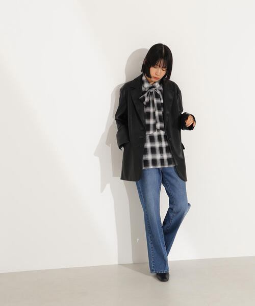 N.（N. Natural Beauty Basic）（エヌエヌナチュラルビューティーベーシック）の「チェックボウタイブラウス（シャツ/ブラウス・レディース・ブラック/ブラウン・MEDIUM）」の15枚目の写真