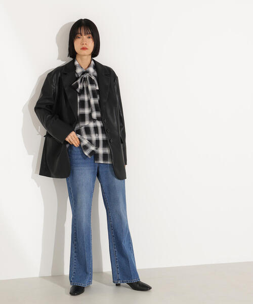 N.（N. Natural Beauty Basic）（エヌエヌナチュラルビューティーベーシック）の「チェックボウタイブラウス（シャツ/ブラウス・レディース・ブラック/ブラウン・MEDIUM）」の16枚目の写真