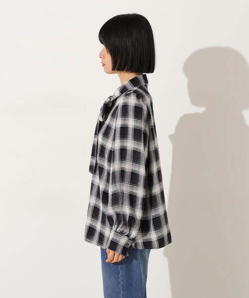 N.（N. Natural Beauty Basic）（エヌエヌナチュラルビューティーベーシック）の「チェックボウタイブラウス（シャツ/ブラウス・レディース・ブラック/ブラウン・MEDIUM）」の18枚目の写真