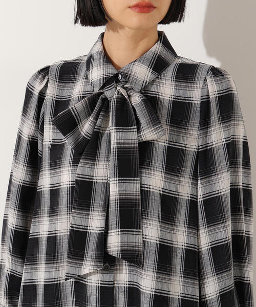 N.（N. Natural Beauty Basic）（エヌエヌナチュラルビューティーベーシック）の「チェックボウタイブラウス（シャツ/ブラウス・レディース・ブラック/ブラウン・MEDIUM）」の20枚目の写真