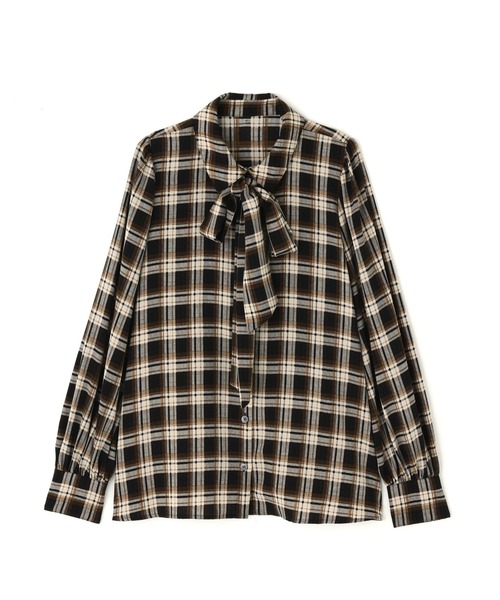 N.（N. Natural Beauty Basic）（エヌエヌナチュラルビューティーベーシック）の「チェックボウタイブラウス（シャツ/ブラウス・レディース・ブラック/ブラウン・MEDIUM）」の5枚目の写真