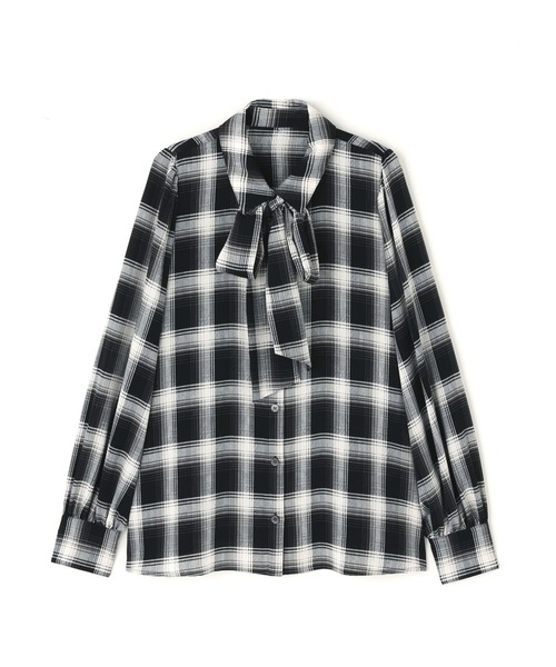 N.（N. Natural Beauty Basic）（エヌエヌナチュラルビューティーベーシック）の「チェックボウタイブラウス（シャツ/ブラウス・レディース・ブラック/ブラウン・MEDIUM）」の3枚目の写真