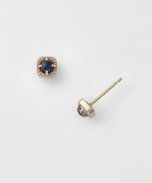 agete（アガット）の「K5紫金石／クォーツピアス（ピアス（両耳用）・レディース・ブラック系その他・FREE）」の2枚目の写真