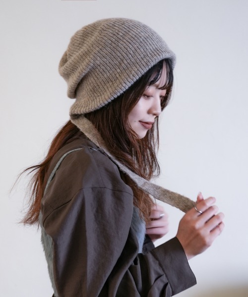 polcadot(ポルカドット)の「3wayニットボンネット【WEB限定】(ニットキャップ/ビーニー・レディース・ベージュ/グレー/ブラック・FREE)」の3枚目の写真