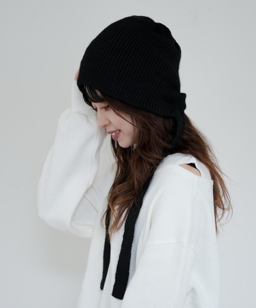polcadot(ポルカドット)の「3wayニットボンネット【WEB限定】(ニットキャップ/ビーニー・レディース・ベージュ/グレー/ブラック・FREE)」の2枚目の写真