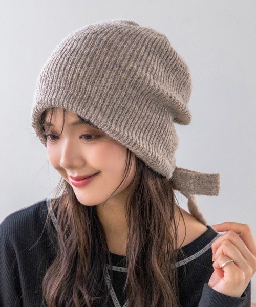 polcadot(ポルカドット)の「3wayニットボンネット【WEB限定】(ニットキャップ/ビーニー・レディース・ベージュ/グレー/ブラック・FREE)」の8枚目の写真
