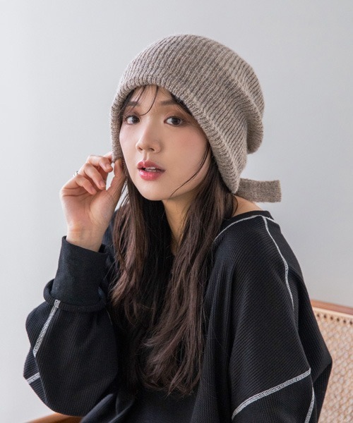 polcadot(ポルカドット)の「3wayニットボンネット【WEB限定】(ニットキャップ/ビーニー・レディース・ベージュ/グレー/ブラック・FREE)」の9枚目の写真