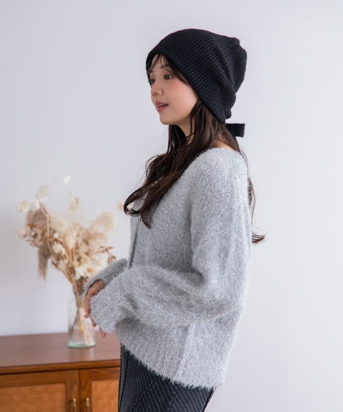 polcadot(ポルカドット)の「3wayニットボンネット【WEB限定】(ニットキャップ/ビーニー・レディース・ベージュ/グレー/ブラック・FREE)」の10枚目の写真