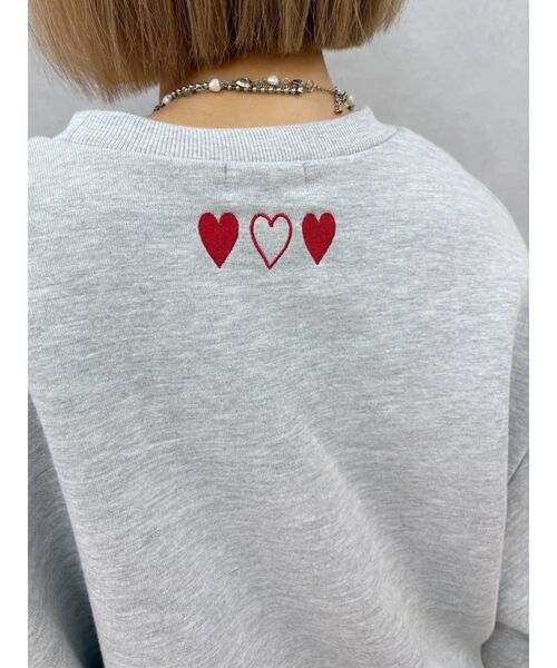 EVRIS（エヴリス）の「【裏起毛】グラフィックショートスウェット（スウェット・レディース・グリーン/グレー/ブラック・FREE）」の4枚目の写真