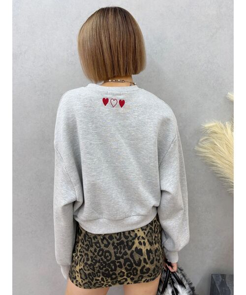 EVRIS（エヴリス）の「【裏起毛】グラフィックショートスウェット（スウェット・レディース・グリーン/グレー/ブラック・FREE）」の5枚目の写真