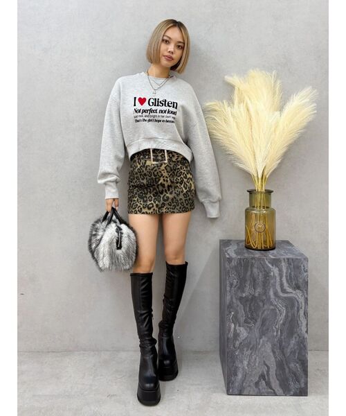 EVRIS（エヴリス）の「【裏起毛】グラフィックショートスウェット（スウェット・レディース・グリーン/グレー/ブラック・FREE）」の9枚目の写真