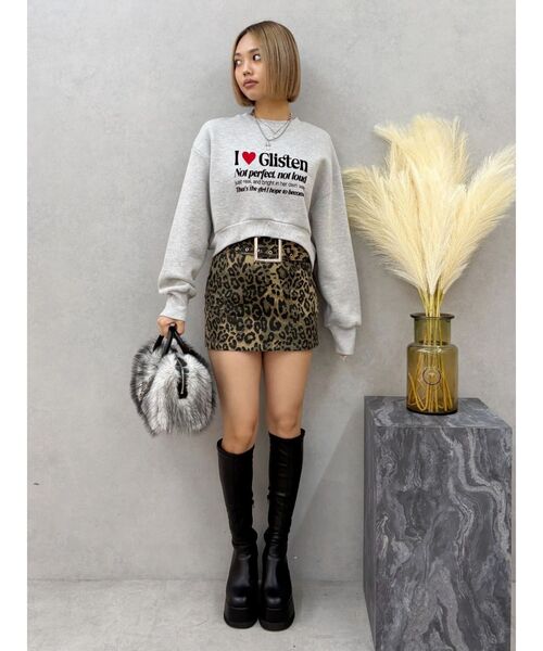 EVRIS（エヴリス）の「【裏起毛】グラフィックショートスウェット（スウェット・レディース・グリーン/グレー/ブラック・FREE）」の10枚目の写真