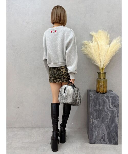 EVRIS（エヴリス）の「【裏起毛】グラフィックショートスウェット（スウェット・レディース・グリーン/グレー/ブラック・FREE）」の12枚目の写真